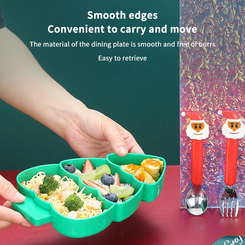 Plastic Christmas Tree Shape Candy Plate Food Sorting Dried Fruit Platter Bowl Household Breakfast Snack Tray Dessert Box Decor