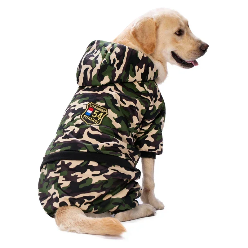 

Big Dog Clothing Thicken Warm Large Dog Jumpsuit Samoyed Husky Labrador Golden Retriever American Bulldog Clothes pet apparel