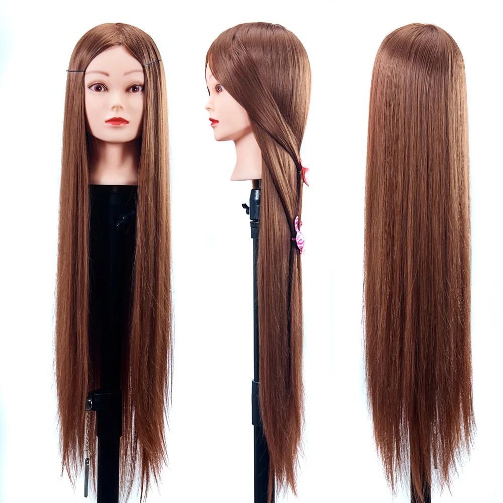 

80cm Model Doll Head Hairdressing Hair Long Vacation Head Model Practice Model Head Braided Hair Plate Hair Makeup Trimming Head