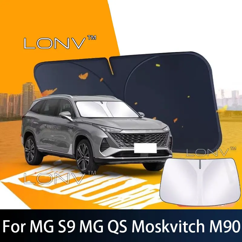 Pare-soleil de pare-brise avant pliable anti-UV et isolant thermique pour MG S9 QS RX9 Moskvitch M90 2026 2027