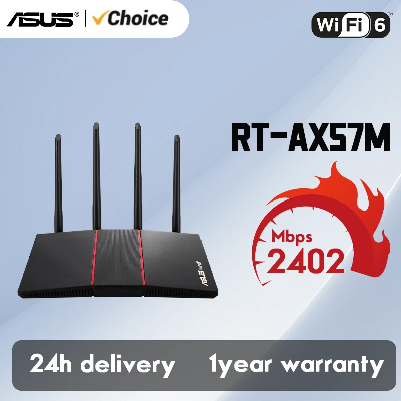 

ASUS RT-AX57 M Dual Band WiFi 6 Extendable Router, Subscription-Free Network Security, Parental Control, Built-in VPN, AiMesh C