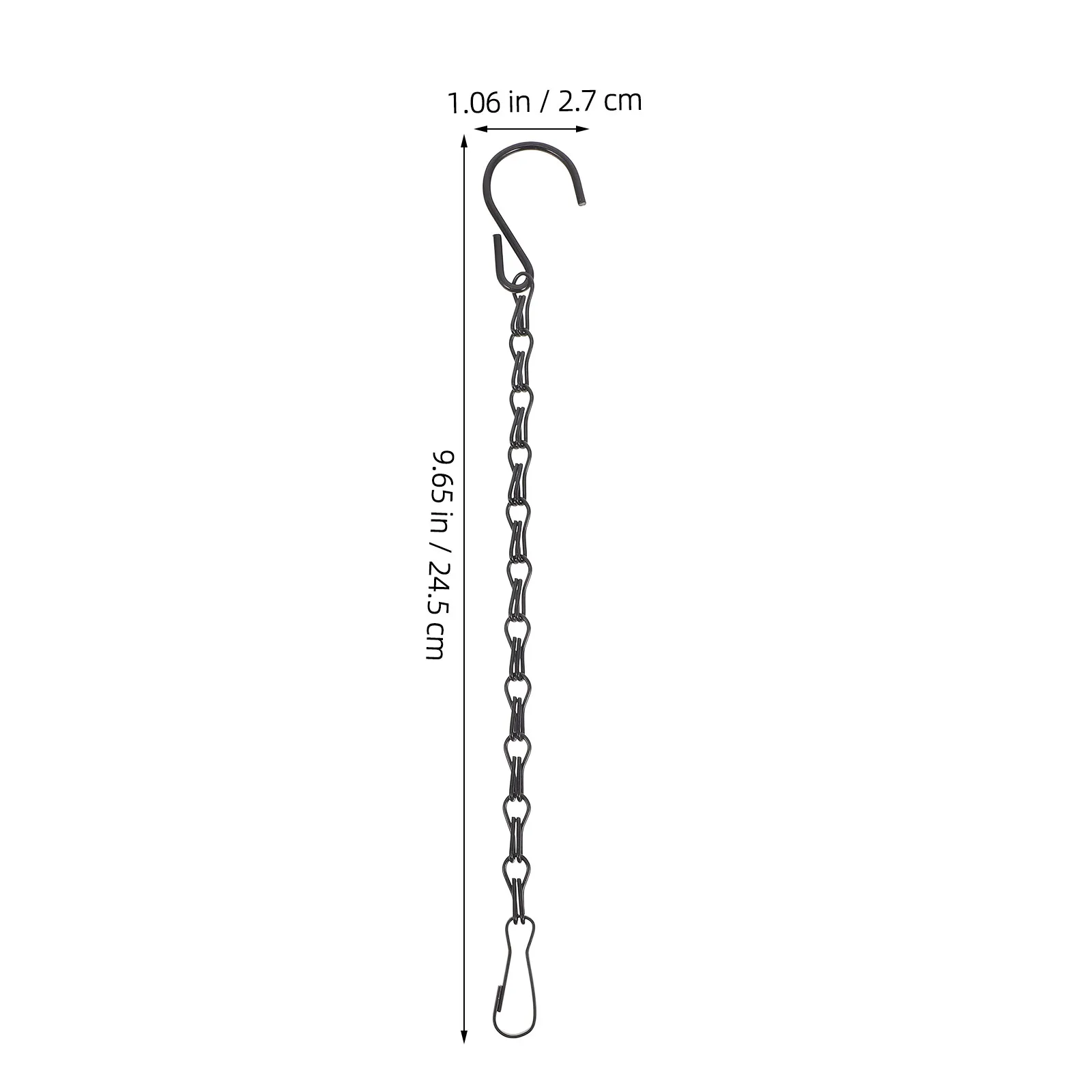5Pcs Black Double Hook Chain Hanging Chains for Bird Feeders Planters Flower Pots Iron Chain Ceiling Wall Fence Hanging Basket view 4