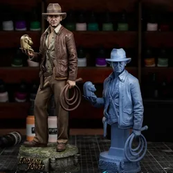 1/24 Indiana Jones Cowboy Ontdekkingsreiziger Hars Figuur Geassembleerd Model Kit Jongen Hobby Miniatuur Ongemonteerd En Ongeverfd 3D-printen