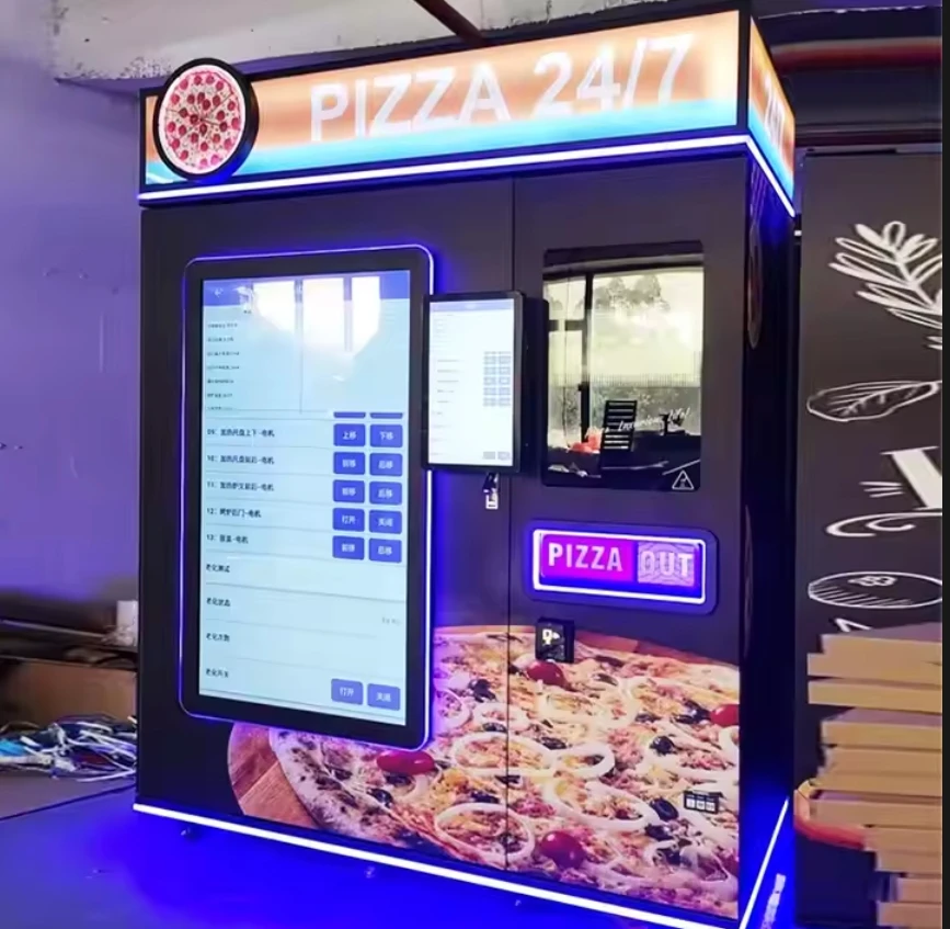 Hot Sale Automated Refrigerated Pizza Machine Fresh Hot Food Pizza Vending Machine Trade