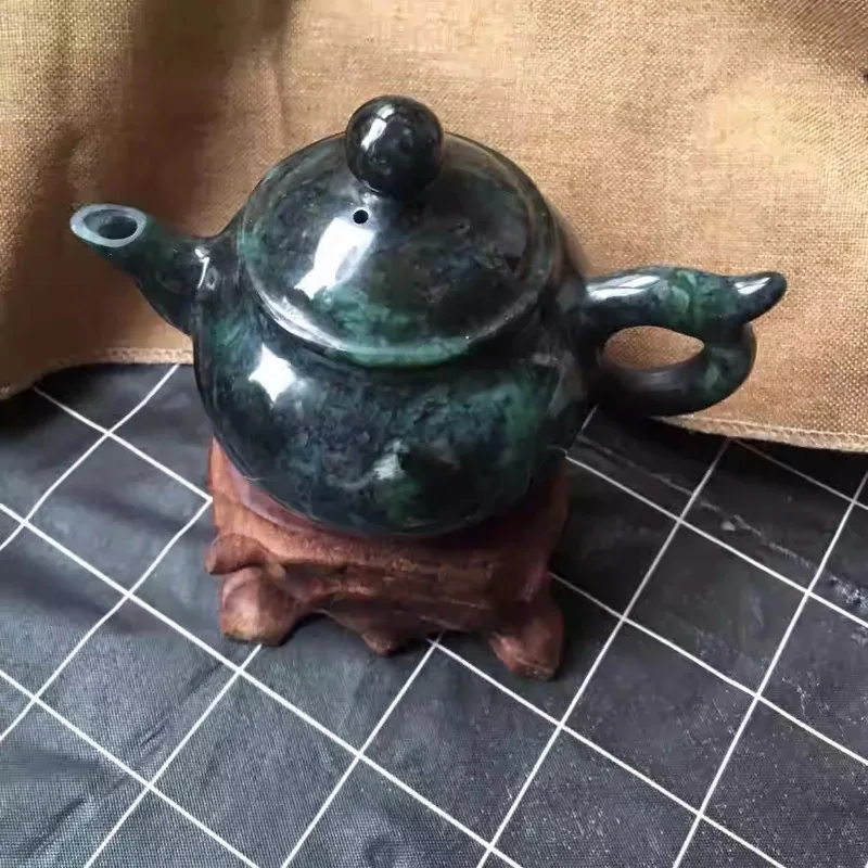 Real Jade Tibetan Jade Teapot Medicine King Stone Tea Set Wine Pot Okho Household Teapot