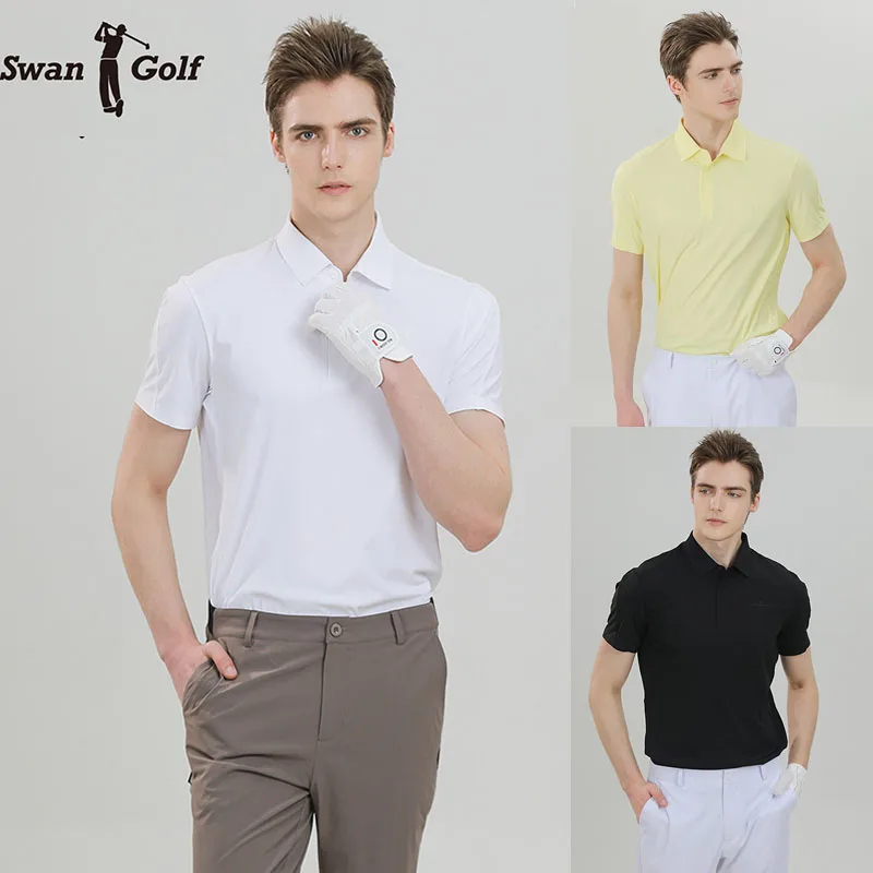 

Мужские футболки для гольфа SG с короткими рукавами, летние дышащие быстросохнущие топы, мужские тонкие повседневные рубашки с защитой от пота, однотонные, простого стиля