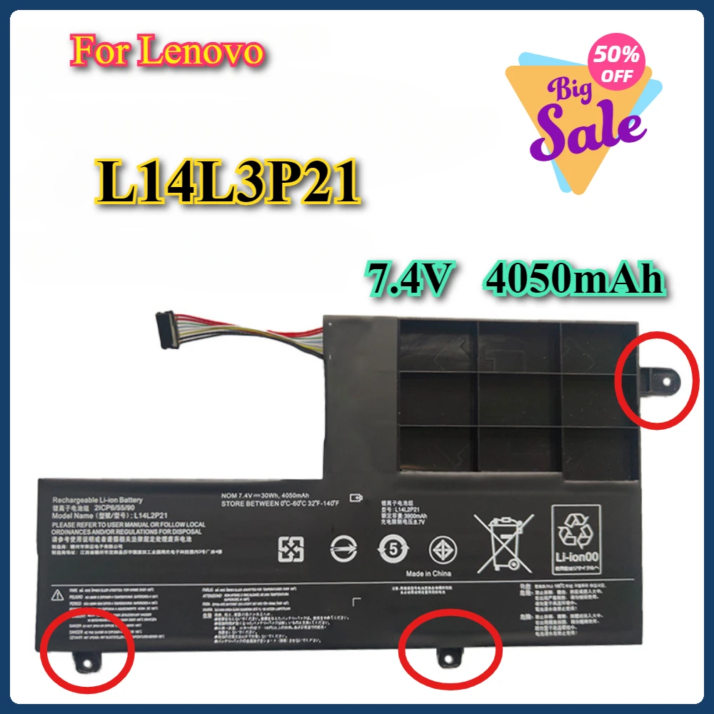 L14L3P21 L14M3P21 Laptop Battery For Lenovo Flex 3 1470 1480 1570 1580 IdeaPad 500S 510S 510S-14ISK Yoga 500 14ISK/14IB