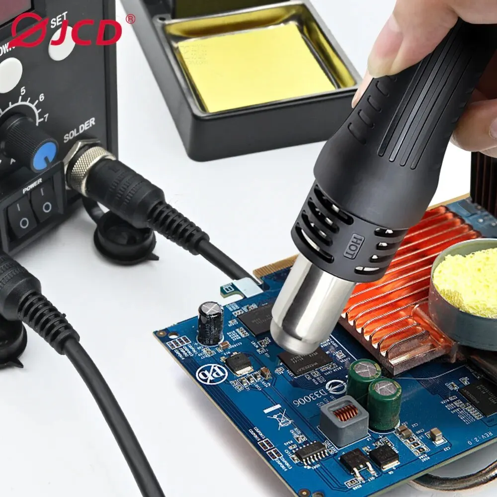 JCD 8586 Soldering Station 2 In 1 Digital ESD Hot Air Blower Heat Gun Welding Solder Iron SMD Desoldering Rework Station Tools