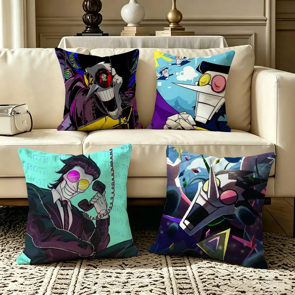 Deltarune Spamton  Pillow Case Square Double-Sided Sofa Cushion Cover Bedroom Bedside Pillow
