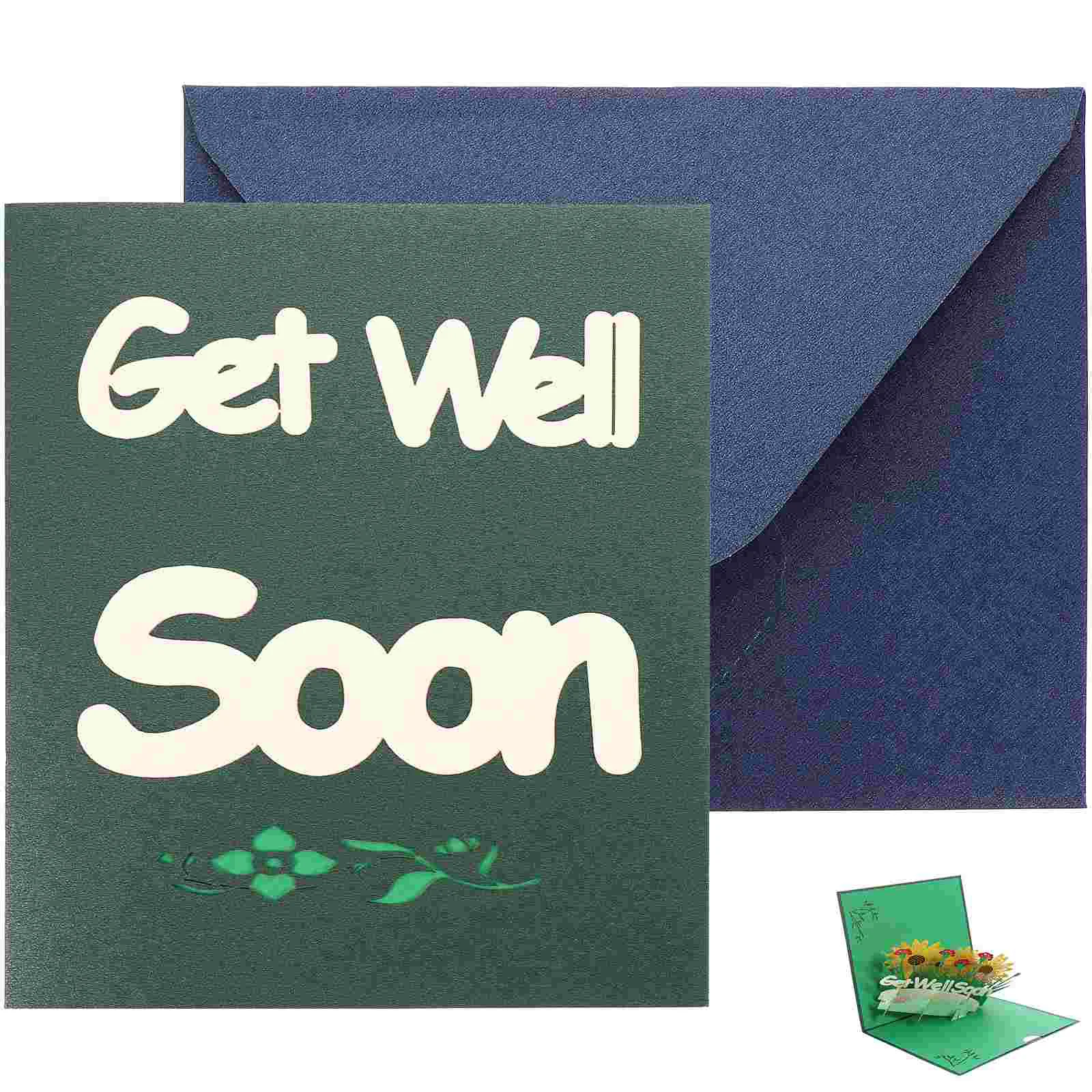 Cartões de cartão de felicitações 3D Get Well Soon Comfort Tridimensional Decorativo Bênção Papel Jam