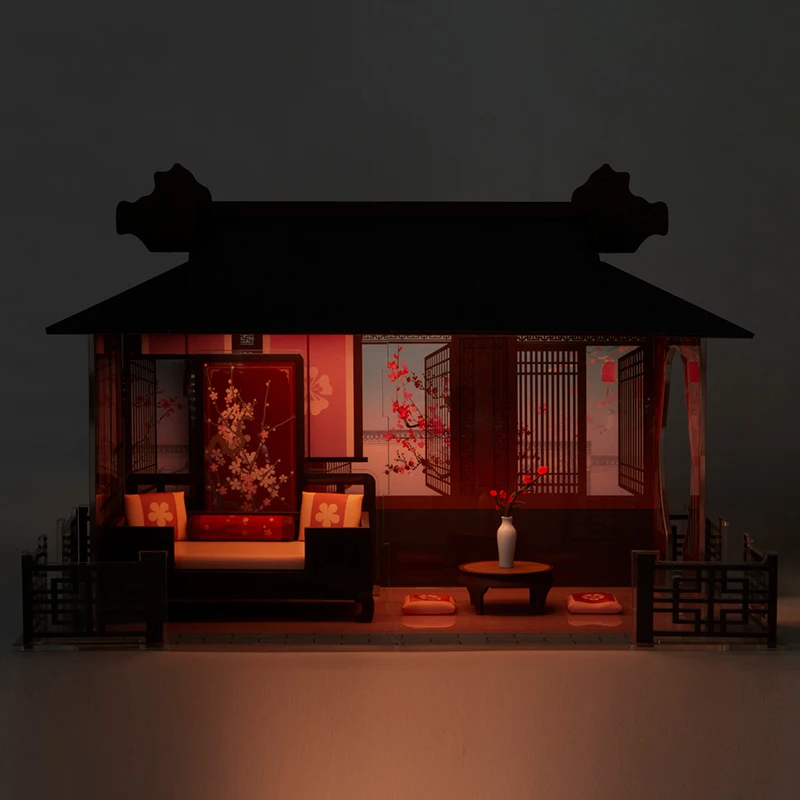 DIY Wooden Dollhouse Casa Miniature With Furniture Kit Chinese Movie Scene Doll Houses Assemble Toy for Children Christmas Gift