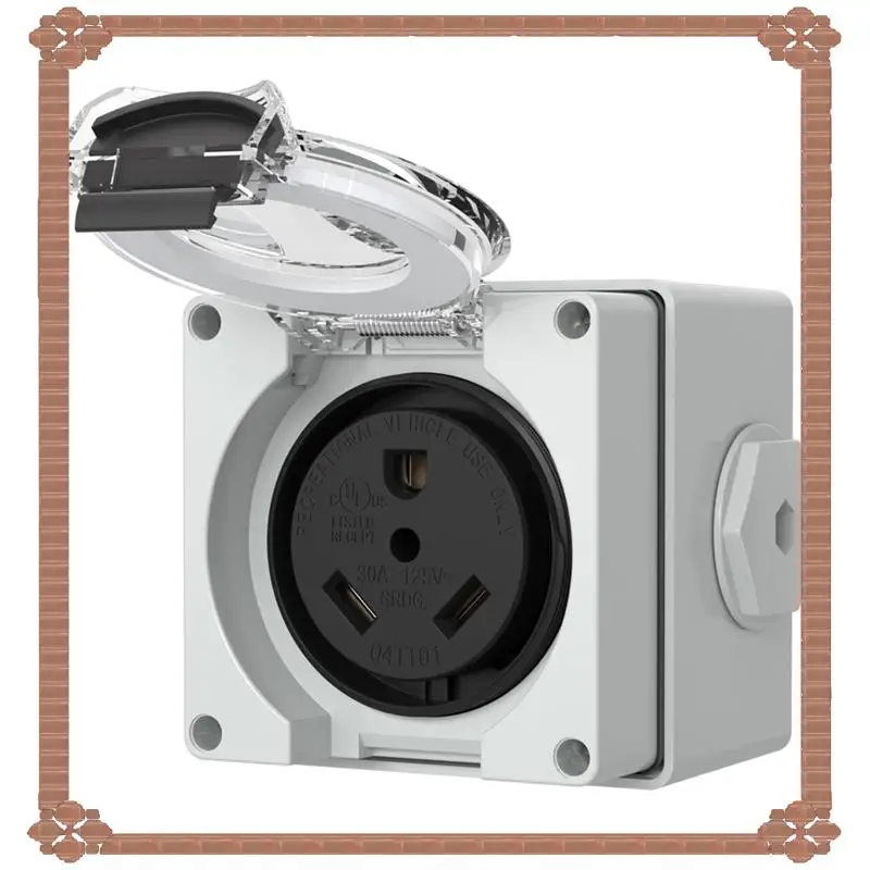 

24-Hour Delivery 30Amp RV Power Outlet Box NEMA TT-30R Receptacle 125Volt For Rvs, Electric Vehicles, Generators, Welding Machin