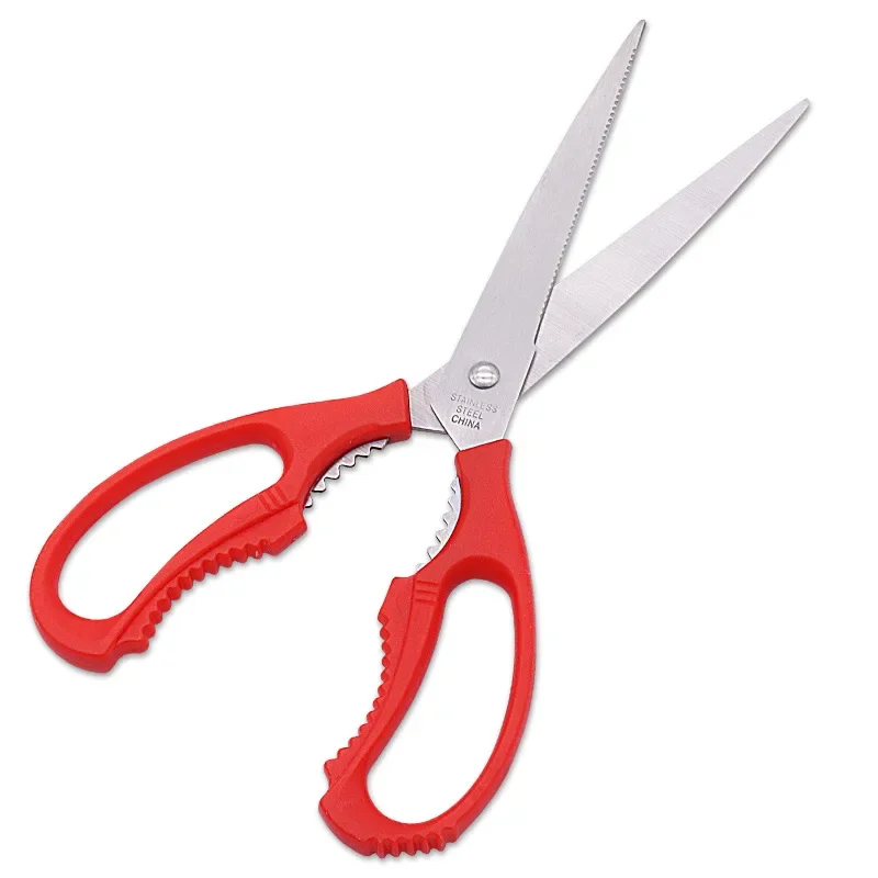 Dobeli Stainless Steel Sharp Blade Korean Barbecue Clips PP Handle Multi Functional Kitchen Scissors Hand Tools With Beer Opener
