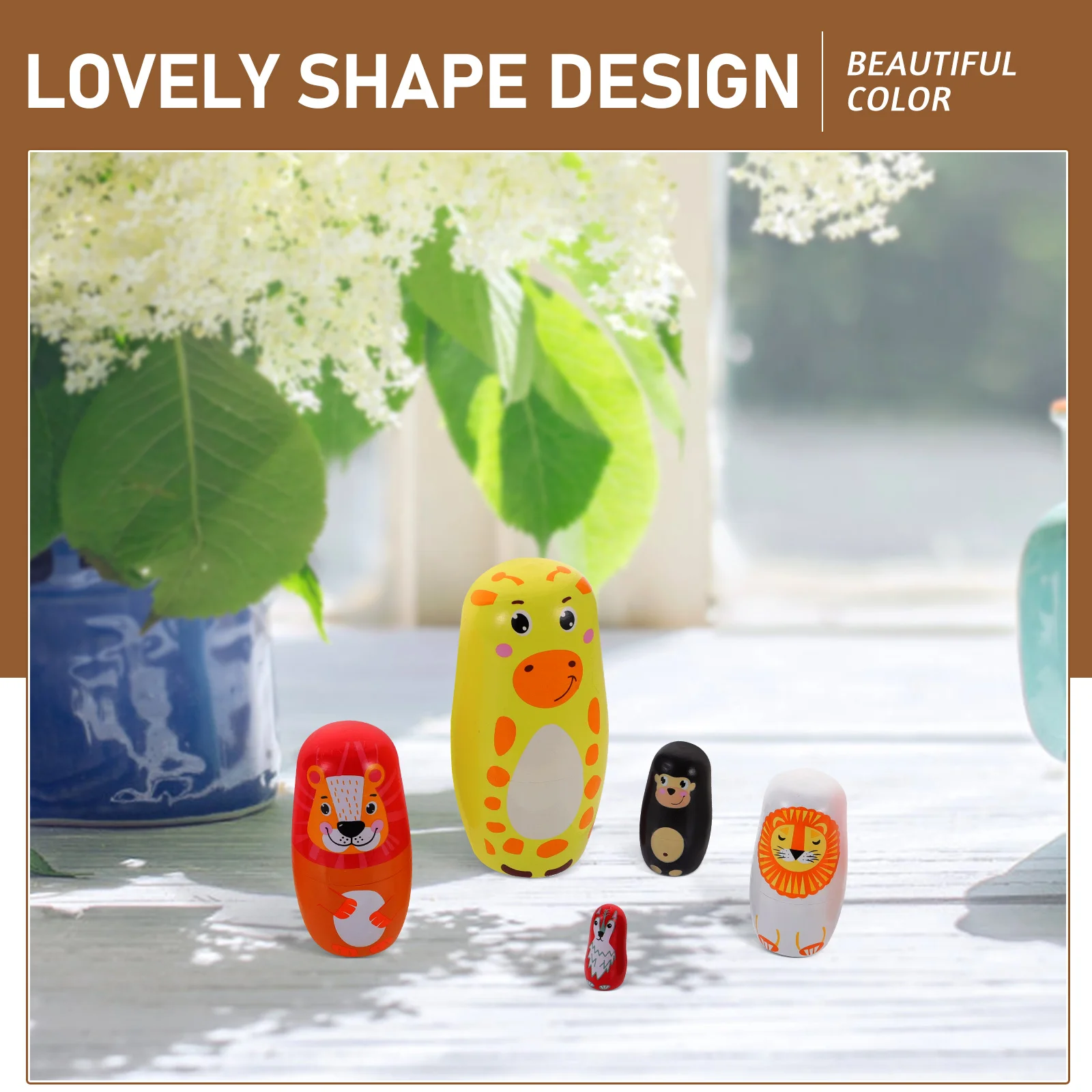 

Giraffe Matryoshka Arts and Crafts for Kids Ornaments Handmade Wood Toys Child Stacking
