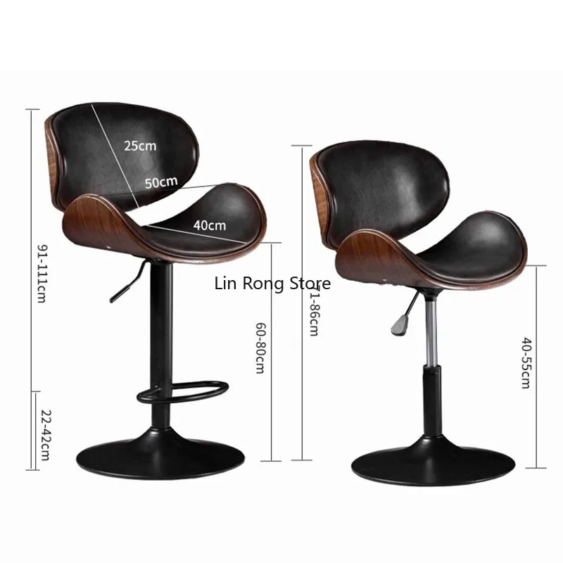 Leather Adjustable Bar Chairs Swivel Designer Computer Bar Chairs Office high luxury kitchen stools cadeira Modern Furniture HY