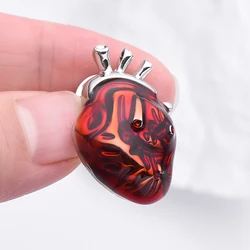 Catuni Red Heart Anatomy Organ Pin Brooch Medical Cardiovascular Badge Lapel Backpack ACC for Doctor Anatomist Nurse