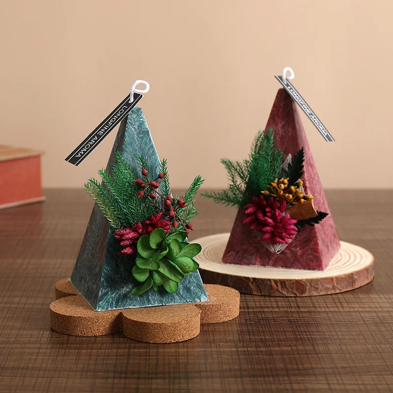 

Christmas Home Decoration Candles Christmas Desktop Decorations Can Be Lit Aromatherapy Odorless Candles Dried Flowers