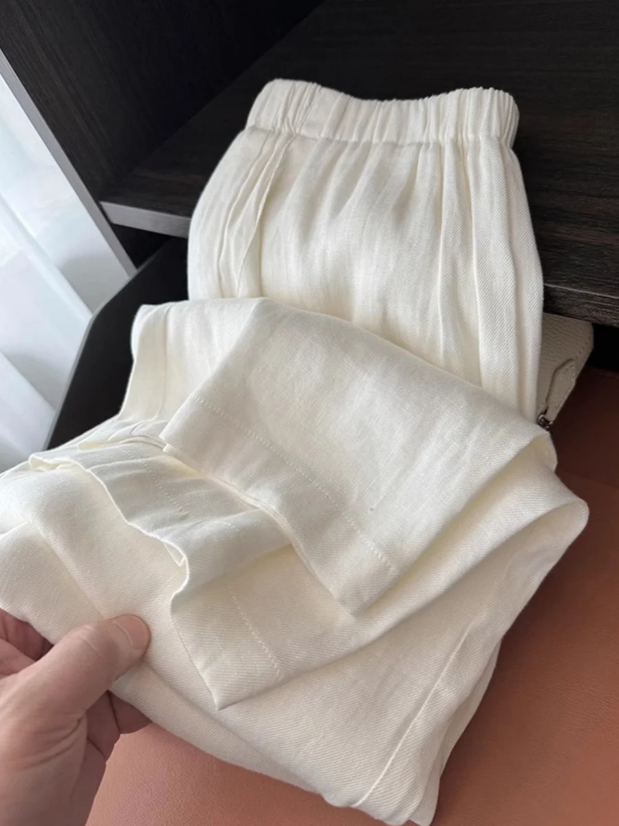 

Casual High Waist Linen Straight Leg Pants Women's Outdoor Wear Guangzhou Thirteenth Fac High Quali Version Sle