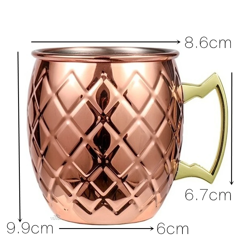 

12pcs Cocktail Cup Moscow Mule Hammered Copper Mugs Metal Mug Stainless Steel Beer Wine Coffee Cup Tazas Drinkware