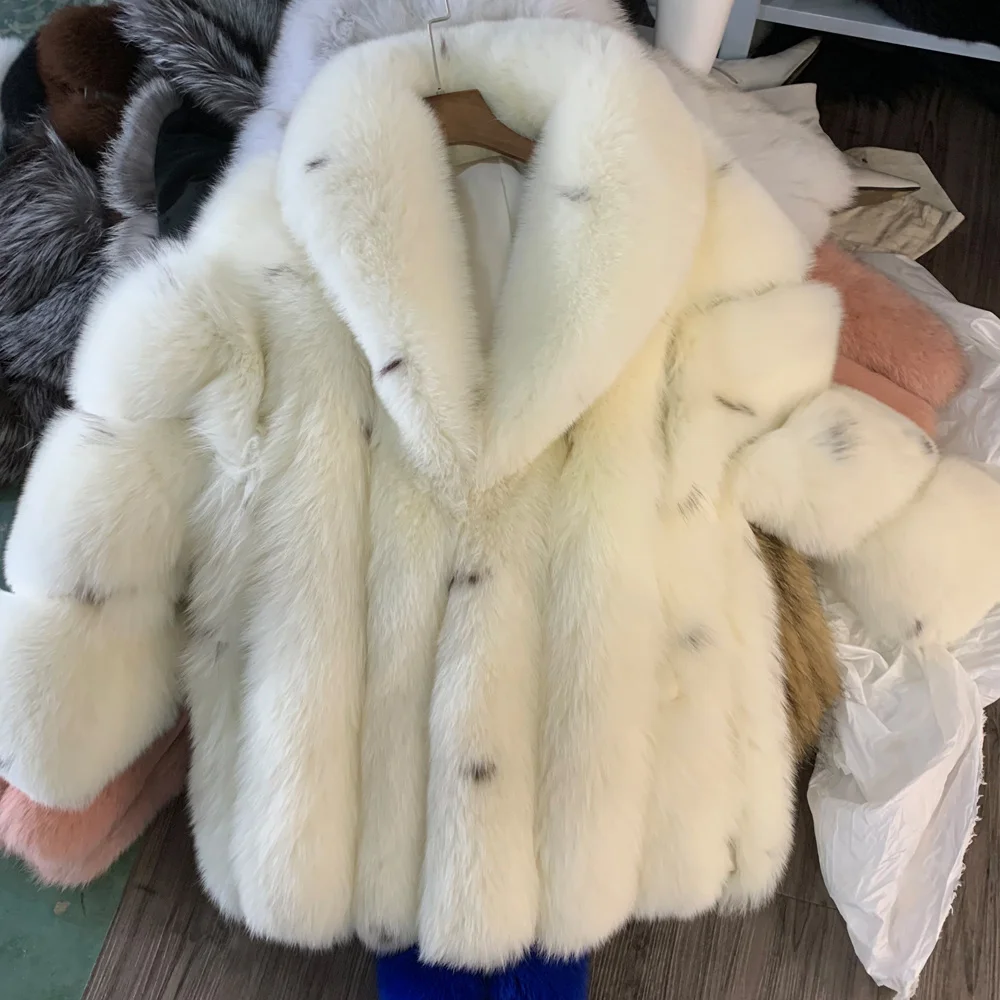 Ladies Real Fox Jacket 100% Natural Fur Clothing