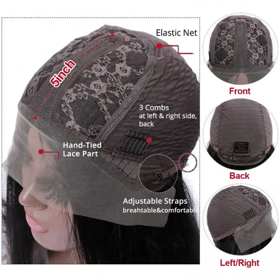 مستقيم 13*5*2 T جزء الدانتيل خصلات الشعر المستعار الإنسان للنساء السود البرازيلي ريمي حريري مستقيم شعر بشري شفاف الدانتيل الجبهة الباروكات