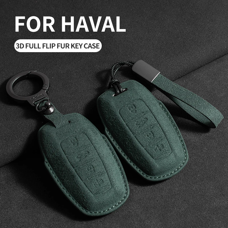 Car Key Case For Great Wall Haval Jolion 2022 H6 H7 H4 H9 F5 F7 F7X F7H H2S GMW Dargo Suede Car Keychain For Haval