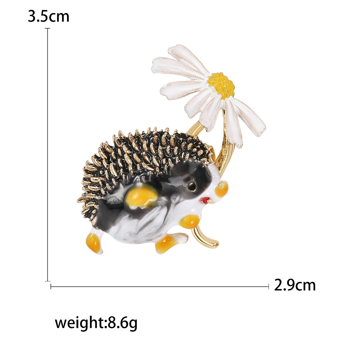 Enamel Hedgehog Brooches for Women Unisex Cartoon Small Animal Pins Event Funny Luxury Gifts New Year Friends Decoration