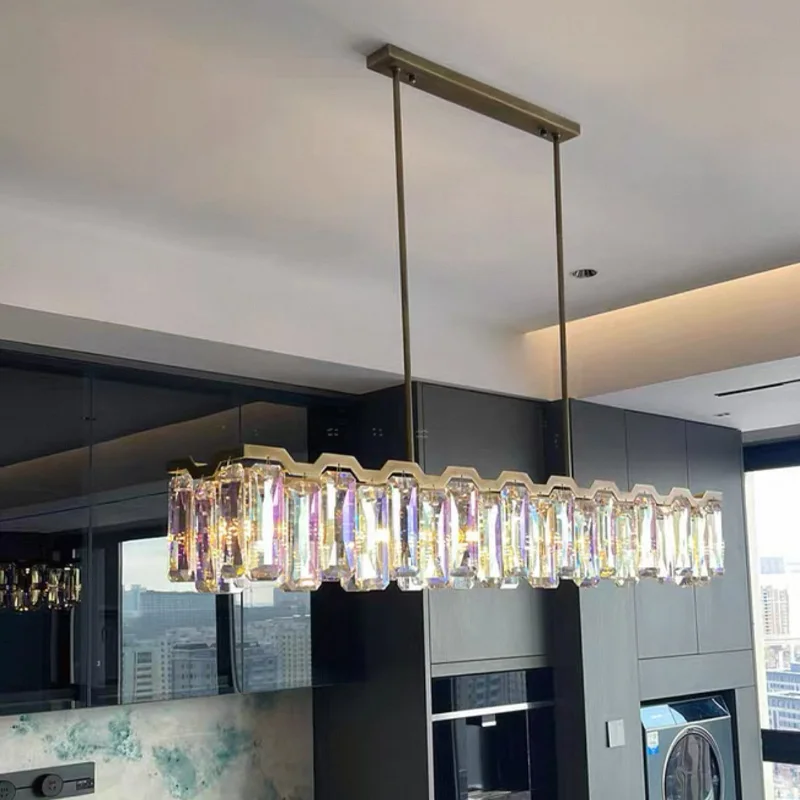 

2025 Light luxury stainless steel coloured crystal chandelier Suitable for living room ceiling lighting, LED indoor lighting