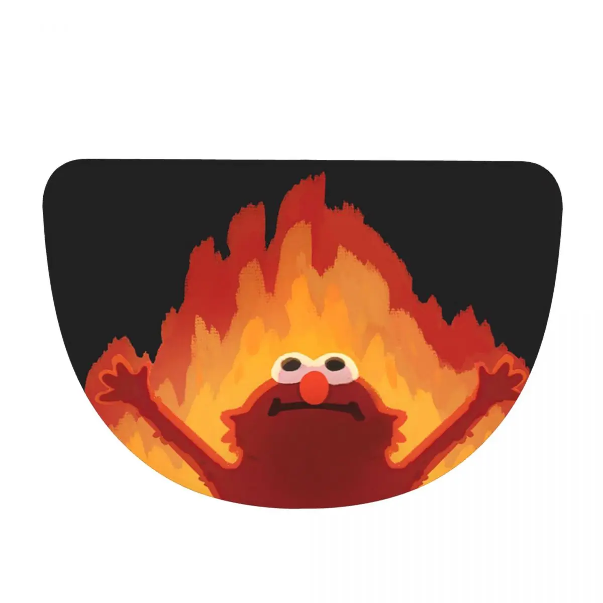 Мягкий фланелевый полукруглый коврик Hellmo Elmo On Fire, нескользящий, впитывающий, для ванной комнаты и прачечной.