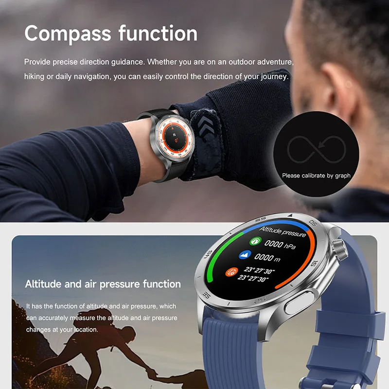 New For HUAWEI Ultra Outdoor Military GPS Smartwatch Men 1.53"HD Screen Compass Big Heart Rate BT Call 10ATM Waterproof Bracelet