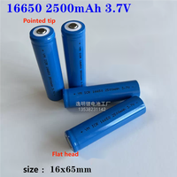 2pcs 3.7V 16650 Lithium Ion Rechargeable Battery 2500mAh 5C Power Lithium Battery for LED Flashlight Digital Devices