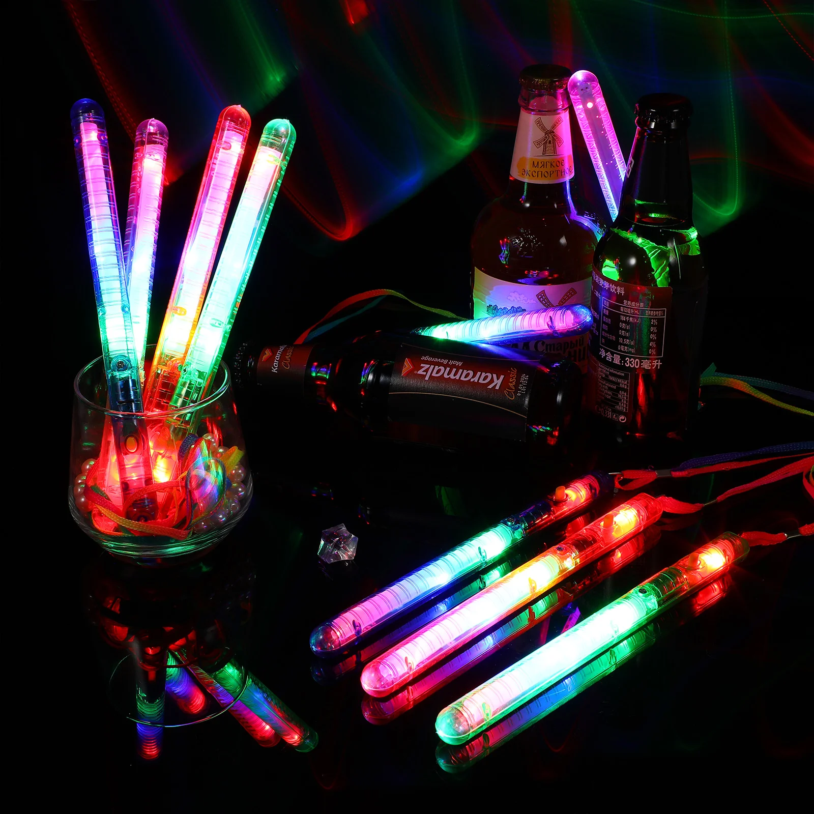 12 Pcs Flashing LED Wands Colorful Glow Stick Shine Portable Sticks Light up for Party Weddings Glowing Reusable