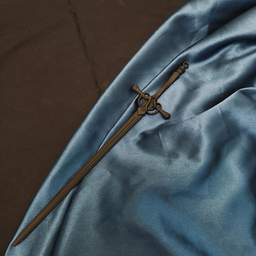 Vintage Chinese Hair Stick with Hypoallergenic Metal Sword Pendant Headwear for Cheongsam Han Clothes Dress - view 5