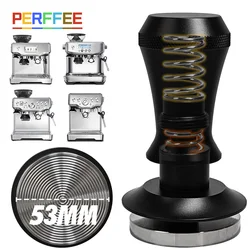 53MM Coffee Tamper Double Spring 30lbs Constant Pressure 54MM Loaded Espresso Spring Tamper Ripple Base Coffee Accessories