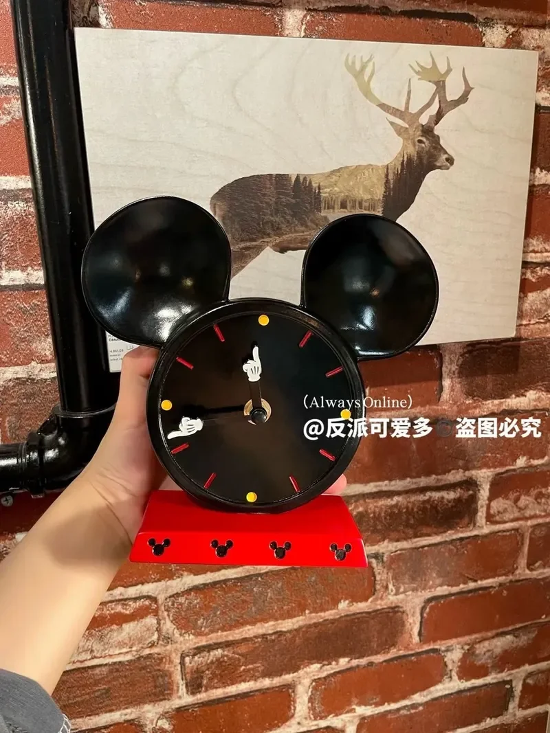 Disney New Animation Mickey Mouse Style Clock Cartoon Desktop Ornaments Anime Figure Living Room Simple Home Decoration Present