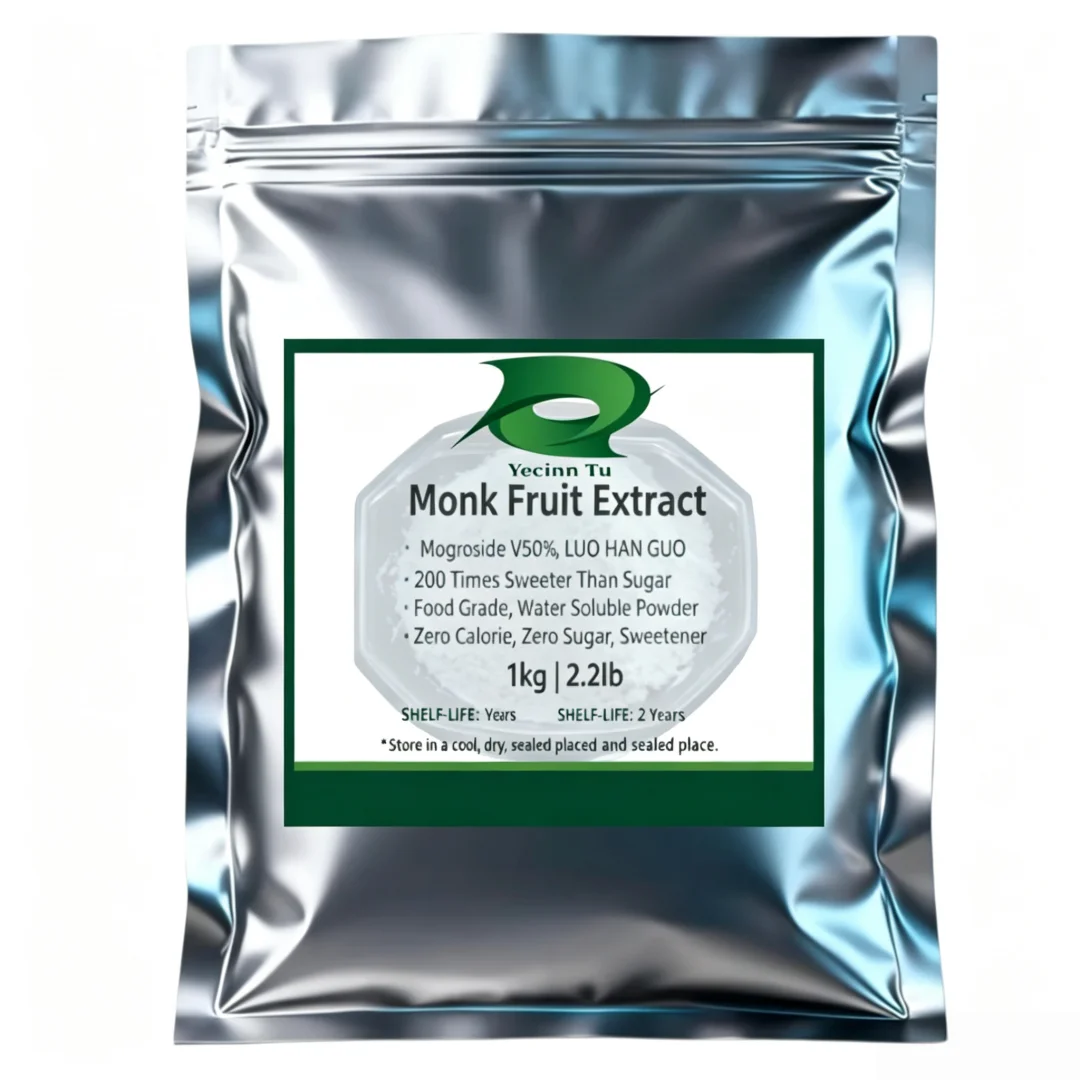 Hot sale 50g-1000g LUO HAN Customized Monk Fruit Extract Powder Aluminum Foil Bag Packing Luohanguo for Global Distributors