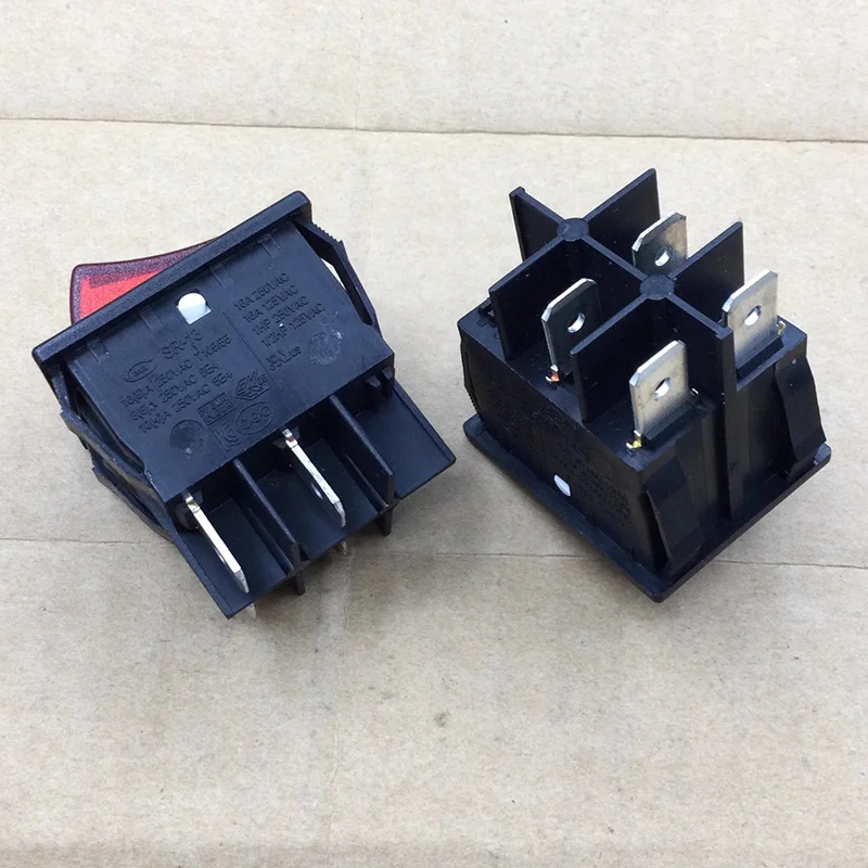1~5PCS/LOT Large boat-shaped switch SR-13 16A 250V vacuum cleaner with light button lift switch four-pin two-position