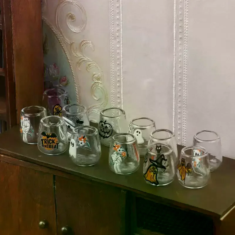 1/12 인형집 시뮬레이션 투명 유리컵 모델 인형집 미니 주방 장식 인형 집 할로윈 장면 장식 액세서리