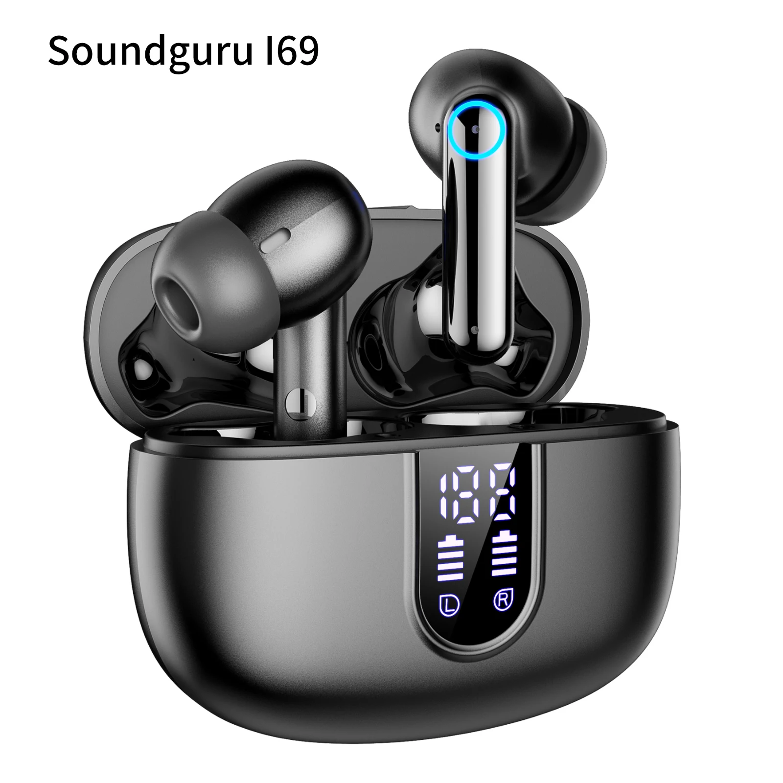 2025 Soundguru i69 Earbuds ENC Earphones Noise Cancellation Bluetooth TWS wireless i69 ENC headset Digital Display headphones