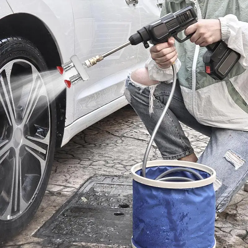 Para consulte la descripción     Boquilla Turbo doble para lavadora de coche, adaptador de agua, boquilla de pulverización para lavadora a presión, boquilla de doble fila para