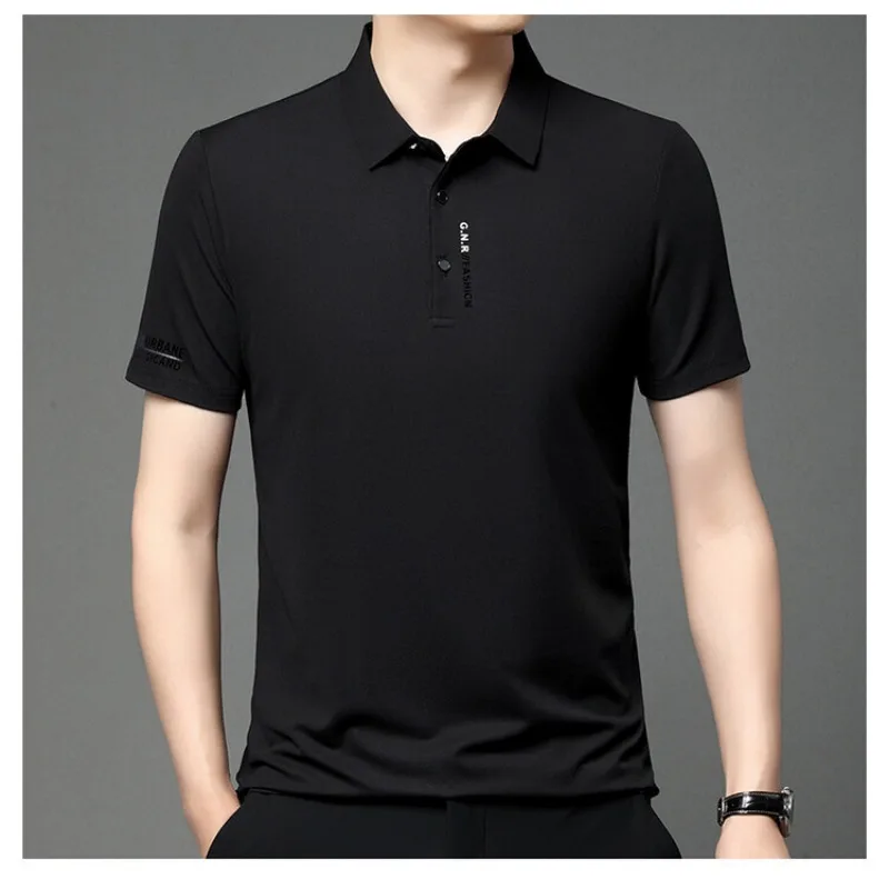 3D Cut Summer New Men's Casual Slim Fit Integrated with Flat Seam Lapel POLO Short Sleeves