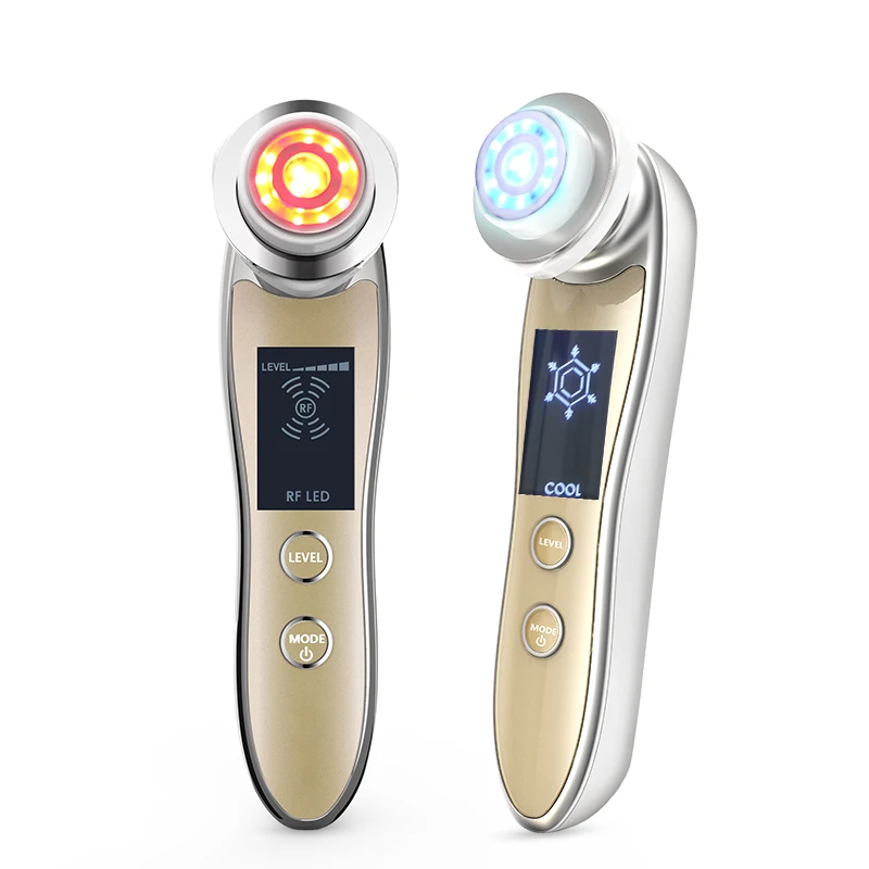 5 in 1 Hot and Cold Facial Massager Microcurrent Skin Tightening Device LED Anti Aging Beauty Skin Care Tool Enhanced Absorption