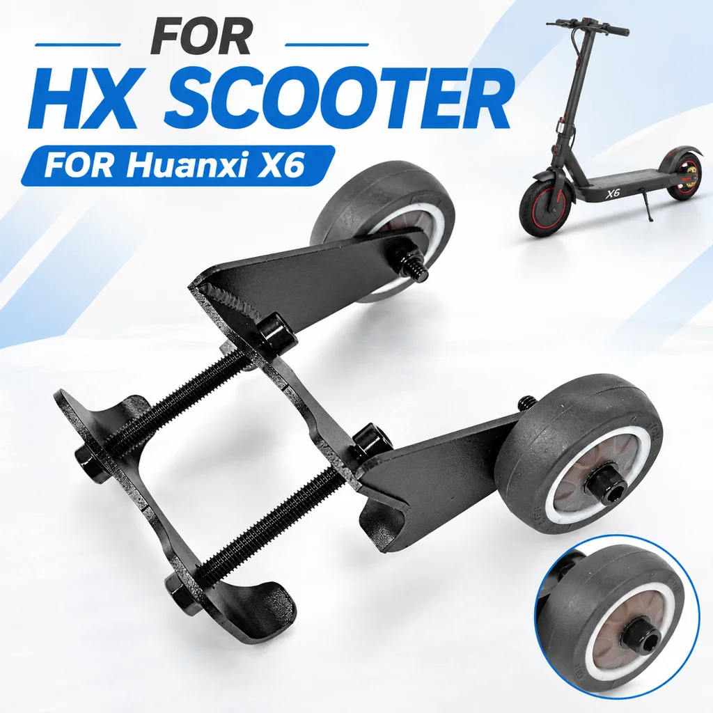 Auxiliary Small Wheels for HX Scooter – Stabilizer / Balance Wheels for Huanxi X6, No-Drill Installation