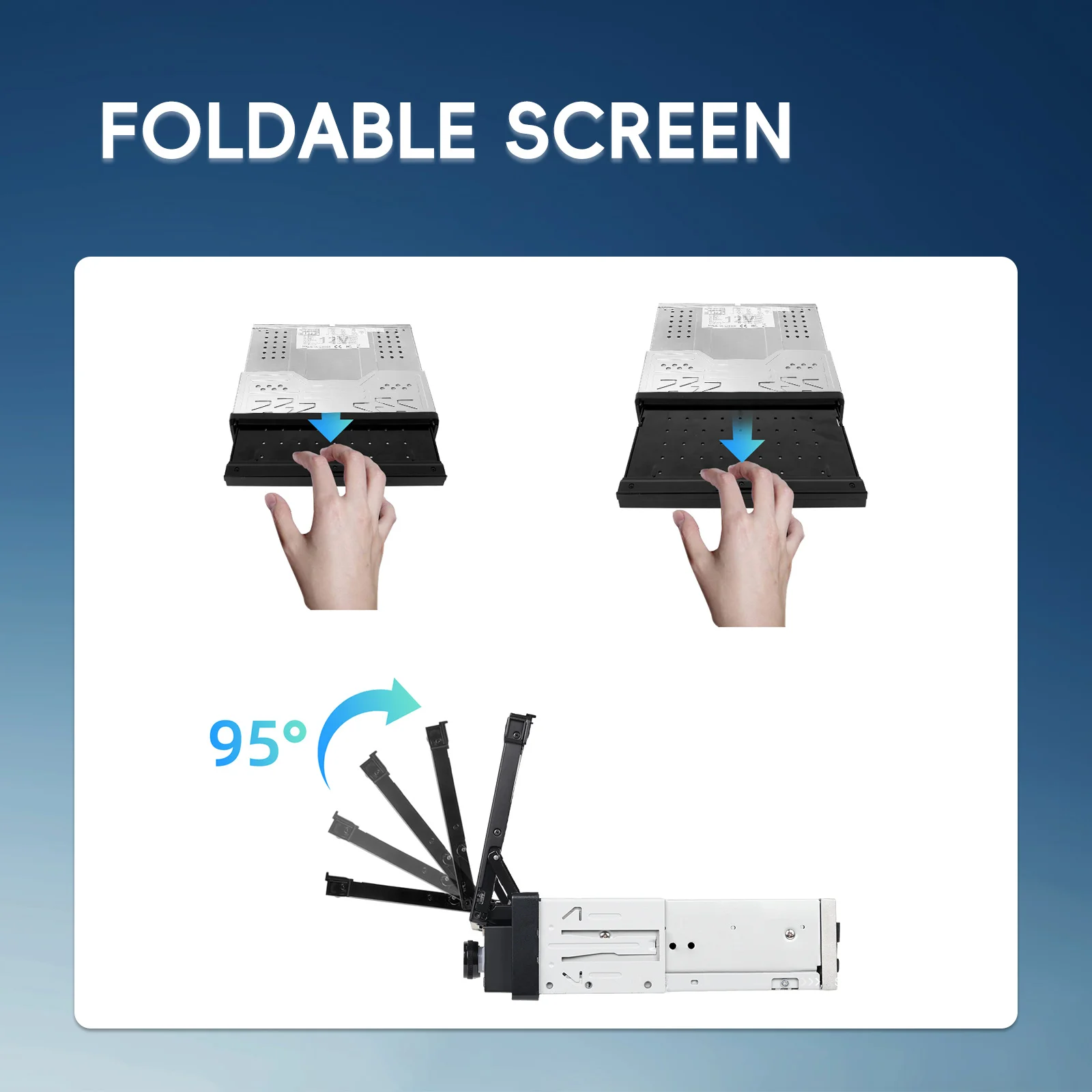 Podofo 7 ''1Din شاشة قابلة للسحب EQ صوت FM/AM/RDS مشغل وسائط متعددة Carplay أندرويد السيارات بلوتوث Type-C USB SWC صوت السيارة #2