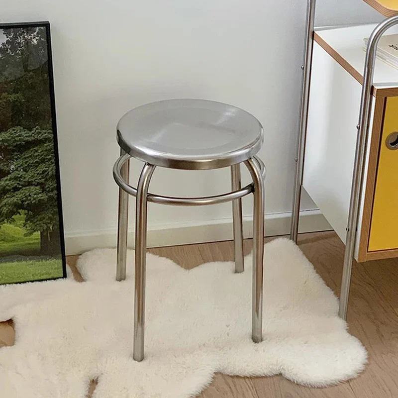 

Metal Removable Stools Small Vanity Round Multifunctional Ottomans Modern Luxury Footstool Nordic Footrest Home Furnitures