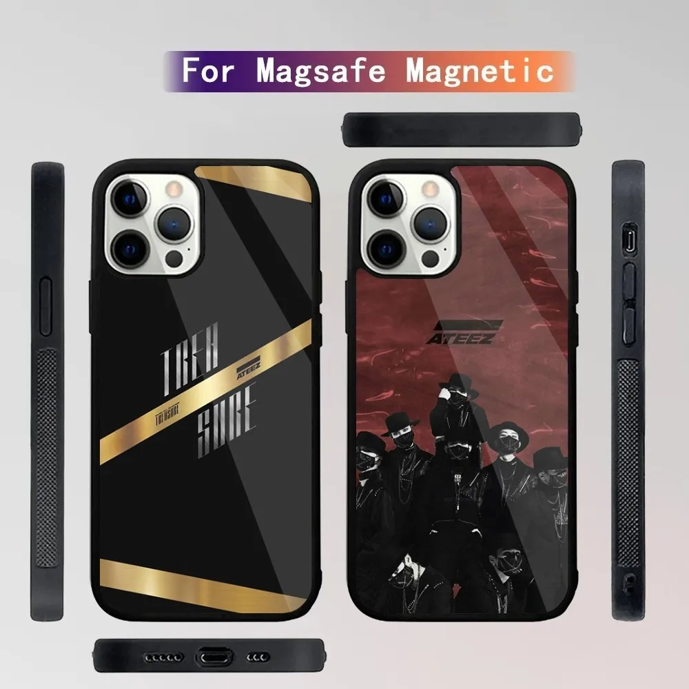 KPOP A-ATEEZ-S Phone Case For iPhone 15,14,13,12,11,Plus,Pro,Max Mini Magsafe Magnetic Wireless Charging