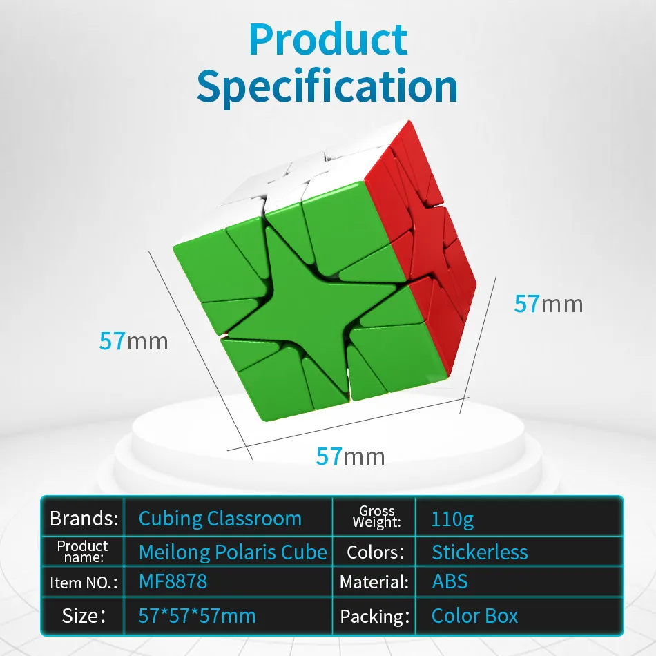 [ECube] MoYu Cubing classe Meilong Polaris Cube sans colle Mofangjiaoshi Puzzle magique Cube éducatif MoYu Polaris Cube jouet