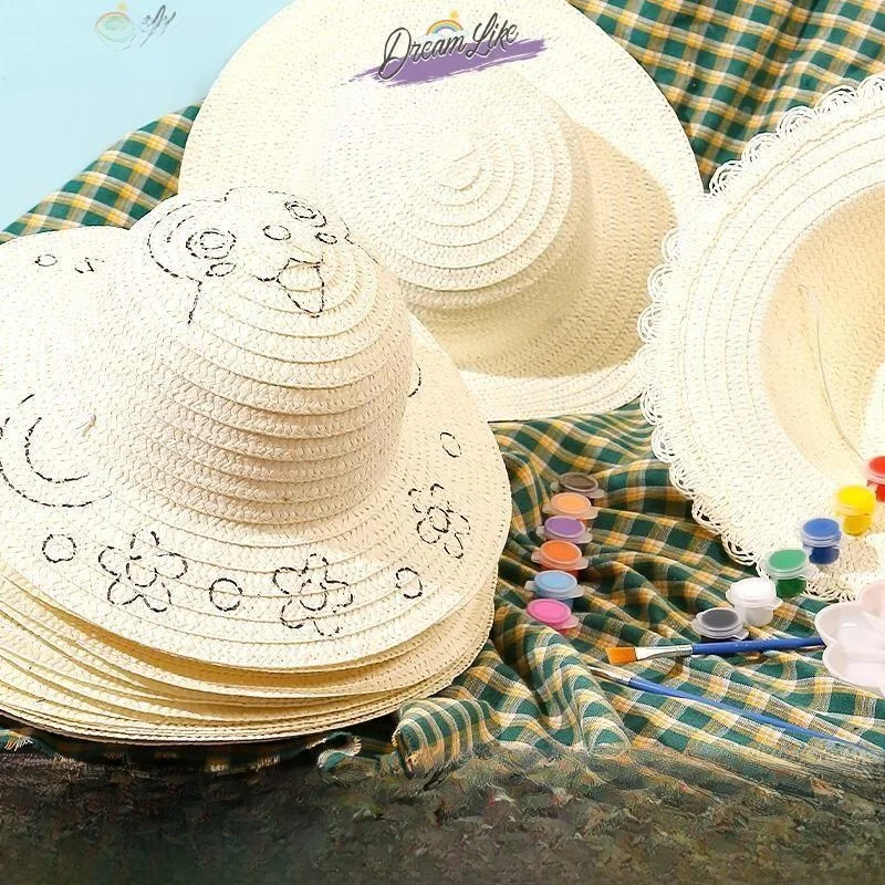 chapeu-de-palha-pintado-a-mao-estilo-adulto-bone-criativo-diy-para-desenho-artistico-acessorio-para-kit-de-artesanato-para-criancas-e-adultos