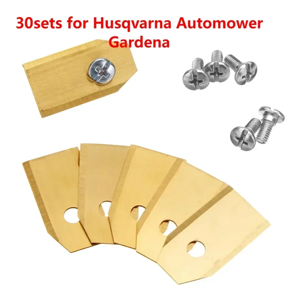 Hot 30pcs Lawn Mower Cutting Blades W/Screw Kit Replacement for Husqvarna Automower/Gardena Robotic Lawnmower Repair image 5