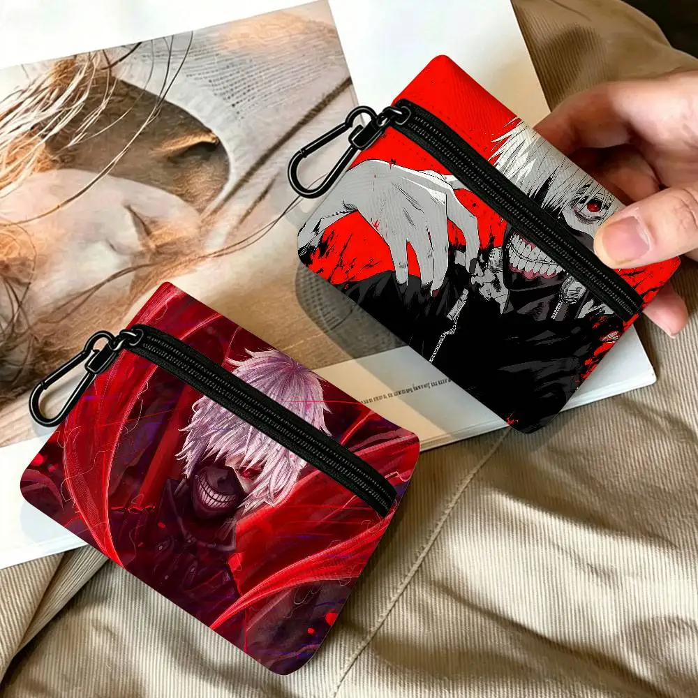 Japanese Anime T-Tokyo G-ghoul Wear-resistant Oxford Cloth Coin Purse Portable Backpack Hanging Card Storage Bag